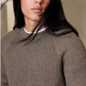 NWT Banana Republic Men’s Medium Mocha Italian Merino Blend Waffle Sweater